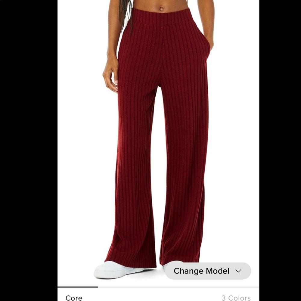 Alo Ribbed Take Comfort Wide Leg Pant